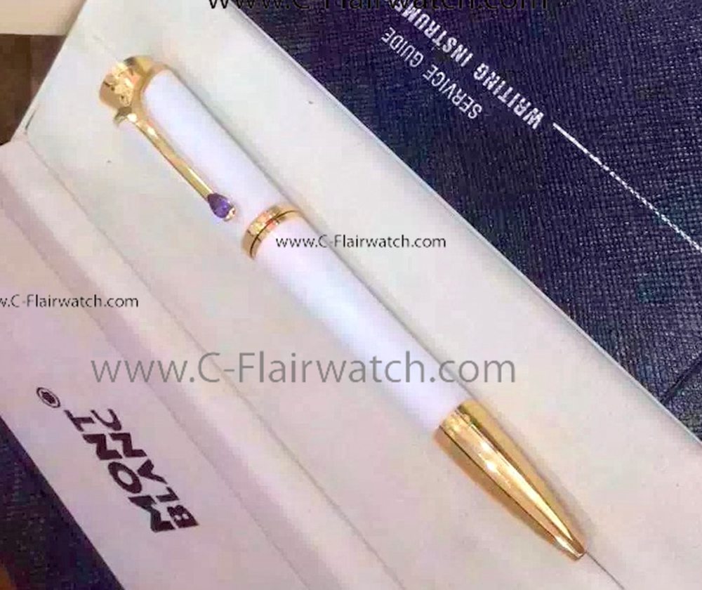 Montblanc Princesse Monaco Replica Ballpoint Pen Gold Clip